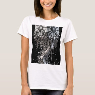 T-shirt Cube géométrique Chrome en fusion