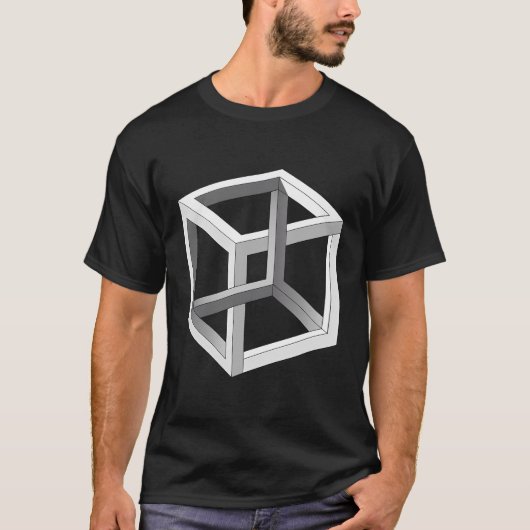 T-shirt Cube Impossible Iratique Cube Illusion Optique (Devant)