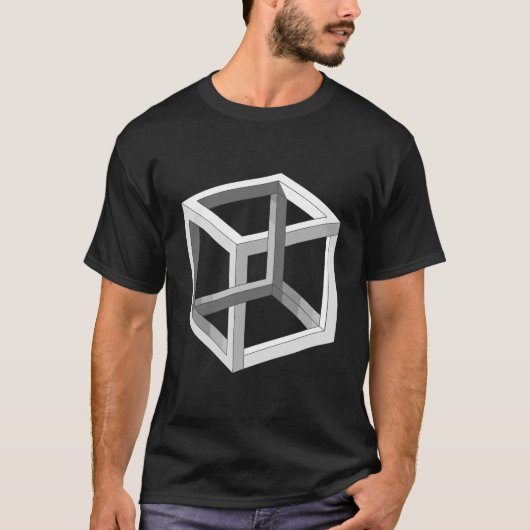 T-shirt Cube Impossible Iratique Cube Illusion Optique (Devant)