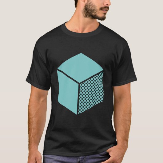 T-shirt Cube - Lt Blue Green sur Dark (Devant)
