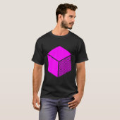 T-shirt Cube - Magenta sur le noir (Devant entier)