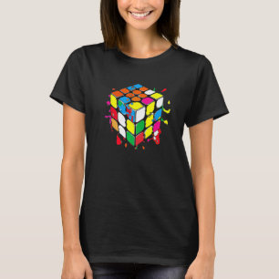 T-shirt Cube magique avec une peinture à plat pour les blo
