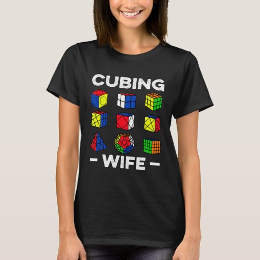 T-shirt Cubing Wife Speedcubing Speedsolving Cuber (Devant)