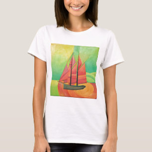 T-shirt Cubist bateau à voile Abstrait Art géométrique