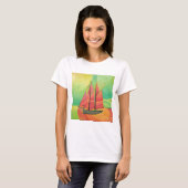T-shirt Cubist bateau à voile Abstrait Art géométrique (Devant entier)