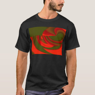 T-shirt Cubiste rouge et vert Abstrait