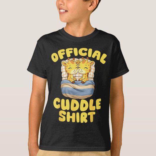T-shirt Cuddle Cute Giraffes Couple Valentine's Day  (Devant)