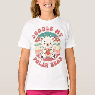 T-shirt Cuddle My Polar Bear Retro