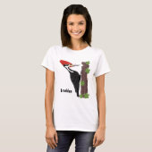 T-shirt Cue drôle Pileated woodpecker dessin d'illustratio (Devant entier)