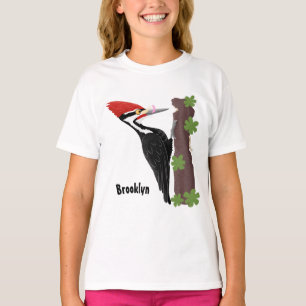 T-shirt Cue drôle Pileated woodpecker dessin d'illustratio