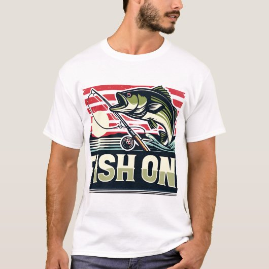 T-shirt Cuir dans la capture, Poisson sur le design (Devant)