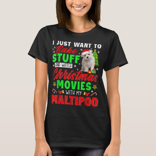 T-shirt Cuire Des Stups Et Regarder Les Films De Noël Avec (Devant)