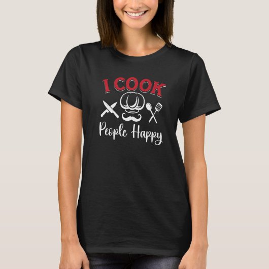 T-shirt Cuire les gens heureux costume de cuisine kits de  (Devant)