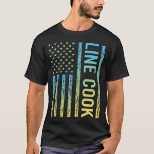 T-shirt Cuisine à ligne jaune bleu
