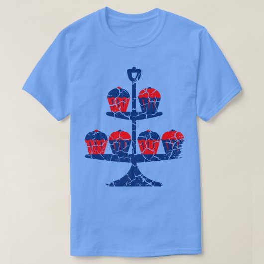 T-shirt cuisine alimentaire aliments cupcakes en détresse (Design devant)