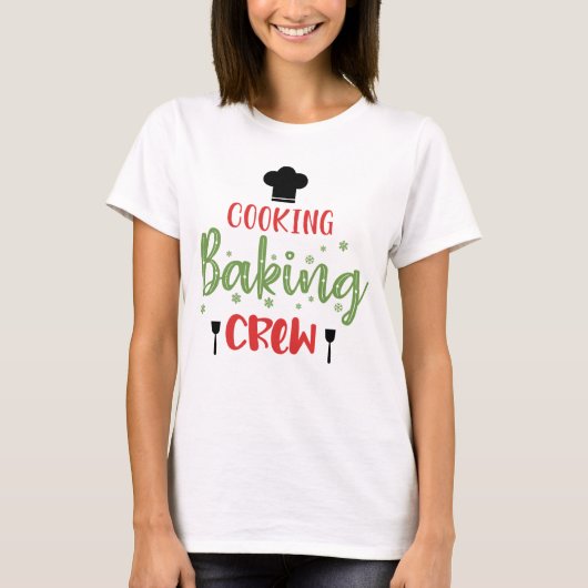 T-shirt Cuisine Baking Crew Joyeux Noël Arbre de Noël Noël (Devant)
