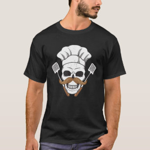 T-shirt Cuisine Chef crâne Squelette Halloween Cuisinier C