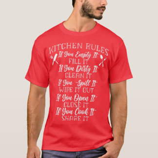 T-shirt Cuisine Cuisinier Cuisine Chef Règles de cuisine s