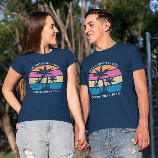 T-shirt Cuisine Custom Spring Break Beach Palm Tree Family