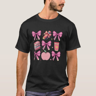 T-shirt Cuisine Enseignant Pommes Coquettes Crayon Bow Bac