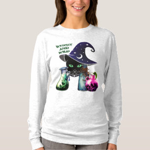 T-shirt Cuisine Et Sauvage - Halloween Chat Et Potions Noi