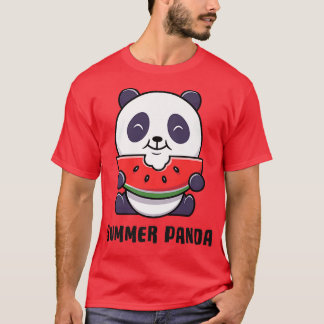 T-shirt Cuisine été Panda Bear Manger Watermelon Premium