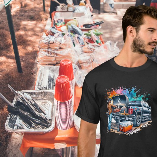 T-shirt Cuisine Tailgate Time Cowboy sur le barbecue