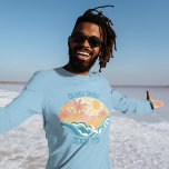 T-shirt Cuisine Vintage Beach Waves Sunshine Surf Long Man<br><div class="desc">Des t-shirts à manches longues de style vintage,  avec de belles vagues turquoises de l'océan et un soleil éclatant avec des palmiers en été. Le design de grunge cool est complété par un texte personnalisé bleu turquoise en détresse pour vos vacances en famille ou votre voyage sur la plage.</div>
