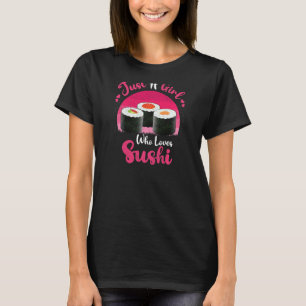 T-shirt Cuisine vintage Sushi Plat Juste Une Fille Qui Aim