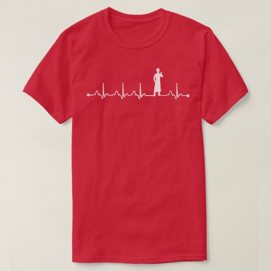 T-shirt Cuisiner Carburant EKG Pulse Fière Cuisinier Améri (Design devant)