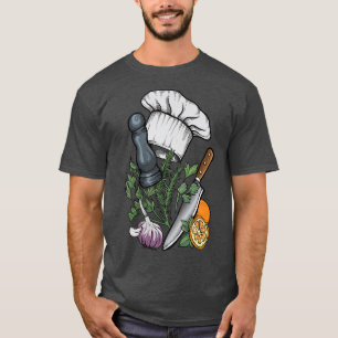 T-shirt cuisiner dans épices cuisine chef casquette motif