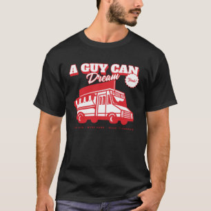 T-shirt Cuisinier de camion de restauration en herbe trait