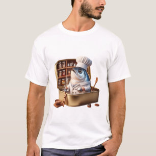 T-shirt Cuisinier Sardine Drôle Cuisine à l'Intérieur de l