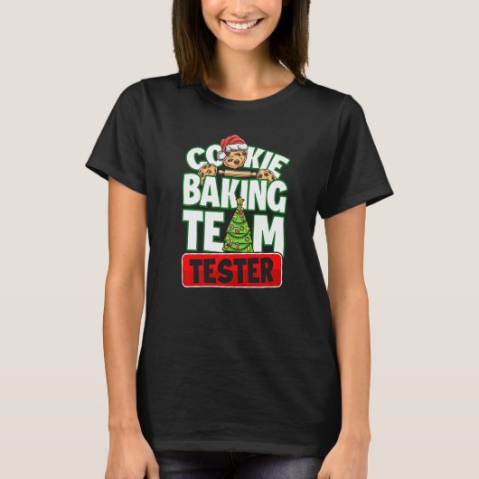 T-shirt Cuisinière de biscuits Équipe de biscuits de Noël (Devant)