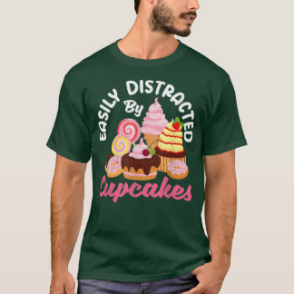 T-shirt Cuisson De Cupcake Facilement Distrait Par Gâteaux