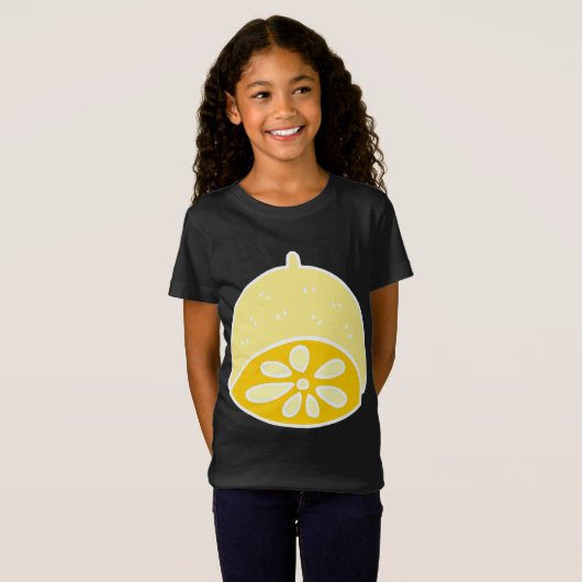 T-Shirt Cuisson Jaune Alimentation Citron Fruit Dessin Kaw (Devant entier)
