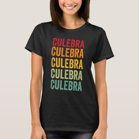 T-shirt Culebra County Puerto Rico Rainbow Text Design (Devant)