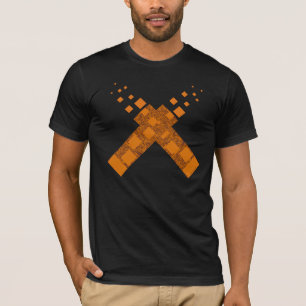 T-shirt Culte de la mort de flamme orange feu croisé flamm