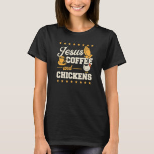 T-shirt Cultivateur Chicken Chrétien De Jésus Café Et Poul