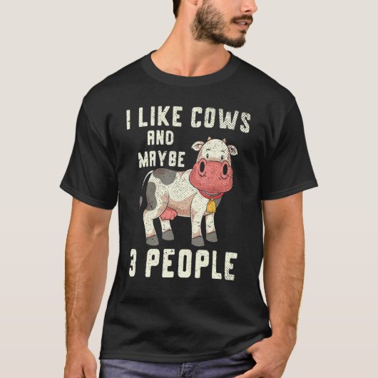 T-shirt Cultivateur de la vache mûre agricole ferme animal (Devant)