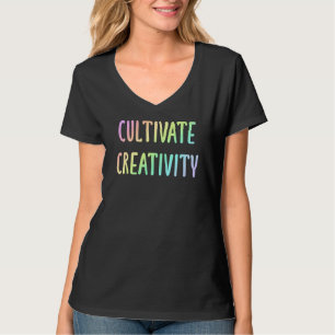 T-shirt "Cultiver la créativité" Pastel Arc-en-ciel