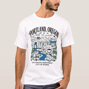 T-shirt Culture de café à Portland Oregon par temps de plu