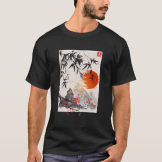 T-shirt Culture de paysage japonais Sakura Cerisier Fleur