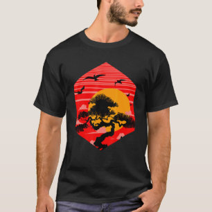 T-shirt Culture japonaise Coucher de soleil Bonsai Gardene