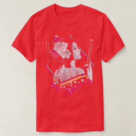 T-shirt Culture japonaise Samurai Cherry Blossom Sakura Ge (Design devant)