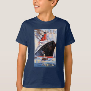 T-SHIRT CUNARD OCEAN LINER AQUITANIA