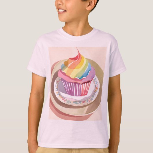 T-shirt Cupcake arc-en-ciel (Devant)