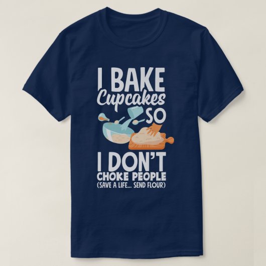 T-shirt Cupcake Bake Lover Funny Cupcake (Design devant)