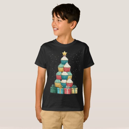T-shirt Cupcake Baking Baker Christmas Tree Xmas  (Devant entier)