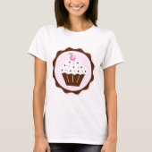 T-SHIRT CUPCAKE BROWN & PINK (Devant)